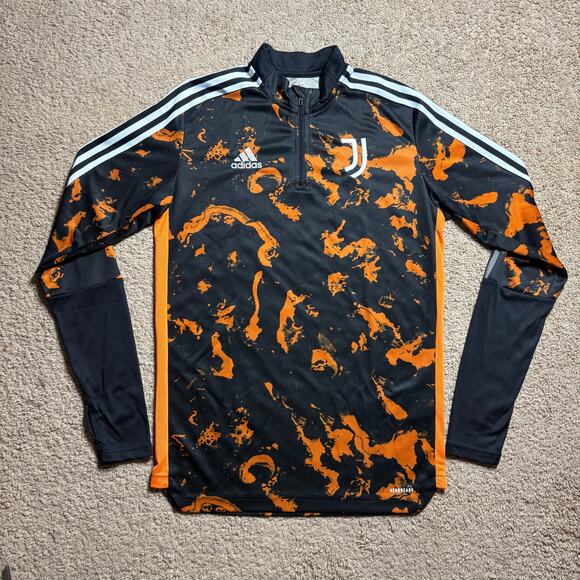 Adidas 2020-2021 Juventus AOP Training Top Long Sleeve Black men’s Sz M - Picture 1 of 8